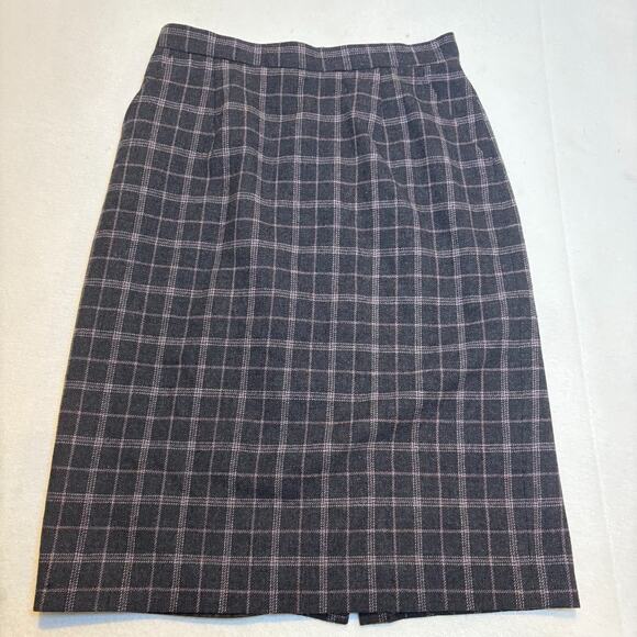 Pendleton USA Made 100% Virgin Wool Pink Gray Plaid Skirt Blazer Suit/Size 10 - Picture 4 of 8